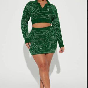 Fashion nova two piece sweater skirt sweater top set